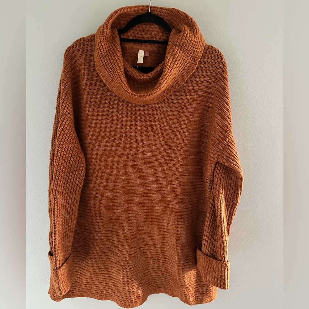 Anthropologie - Pilcro burnt orange Cowl Neck Sweater with Ribbed Knit